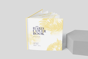 Flat Square Hardcover Book Mockups