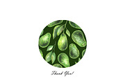 Watercolor Avocado Seamless Patterns, a Food Illustration by OlDm_Shop (Thumbnail 10 of 10)
