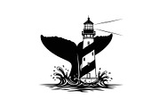 Whale Tail Lighthouse Bundle, an Object Illustration by yasushie (Thumbnail 31 of 31)