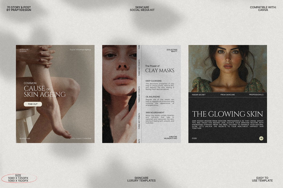 Minimal Skincare Story and Post Set preview 8