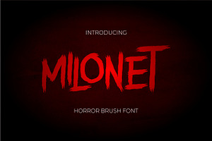 Milonet Horror Brush Font, a Font by suhadidesign