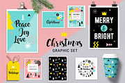 Geometric Christmas graphic set, an Illustration by Marish (Thumbnail 1 of 8)
