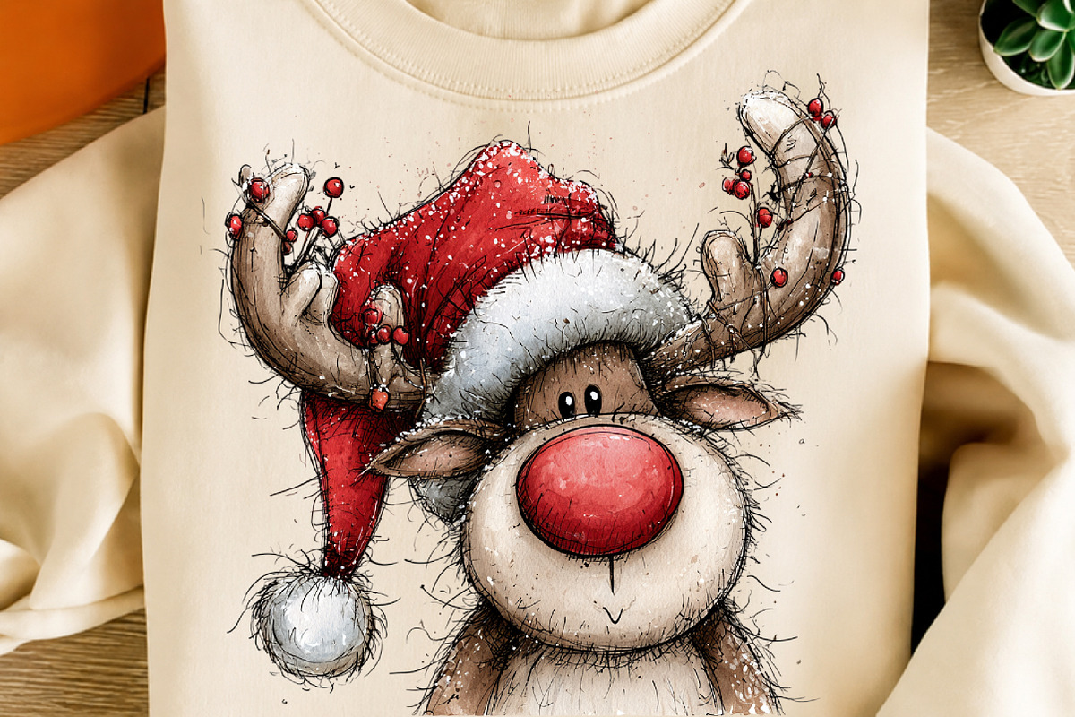 Quirky Christmas Reindeer Clipart, a Work Illustration by SinaCreation (Photo 5 of 6)