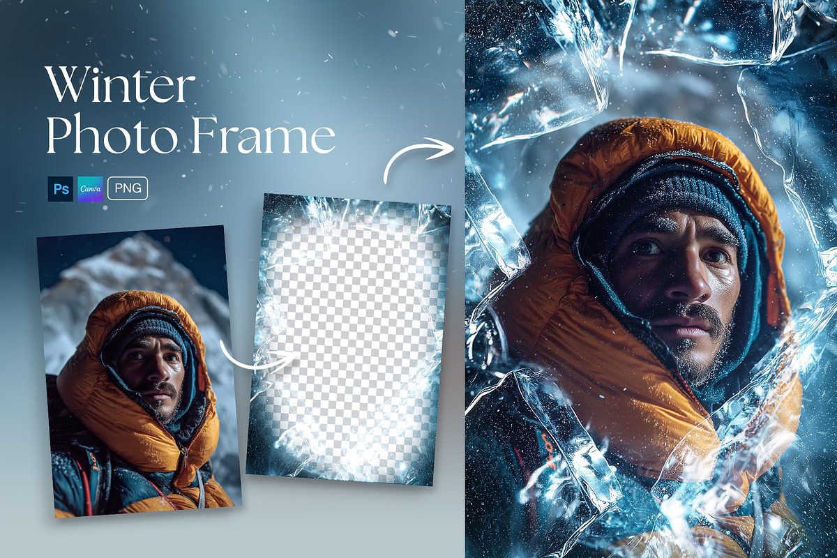 Frozen Winter Photo Frame Flyer, a Layer Style Add-On by DesignerCandies (Photo 1 of 4)