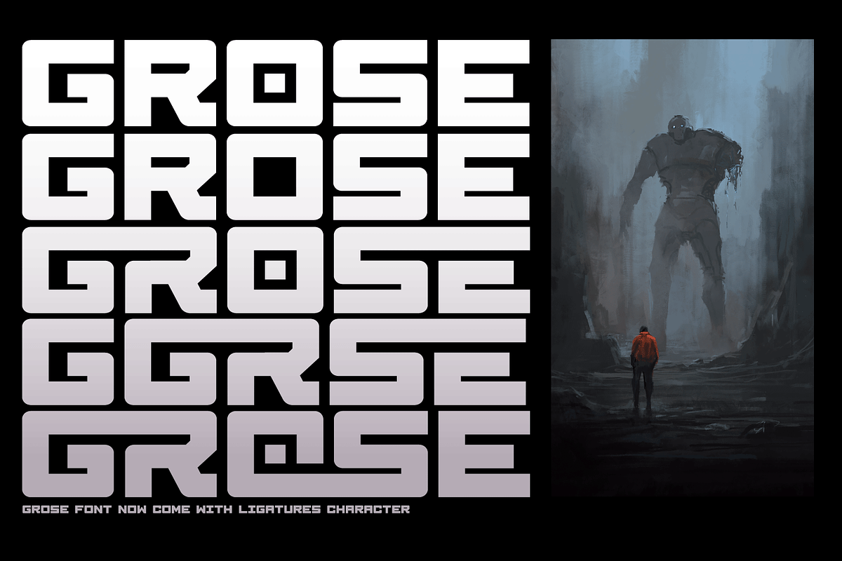 Grose - Futuristic Font, a Sans Serif Font by Linecreative (Photo 4 of 9)