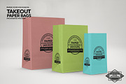 Paper Takeout Bags 3 Sizes Mockup, a Packaging Mockup by INCDesign (Thumbnail 3 of 7)