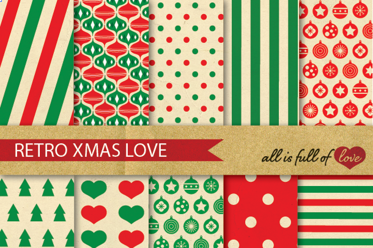 Vintage Christmas Background Papers
