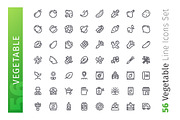 Vegetable Line Icons Set, an Outline Icon by Voysla's Shop (Thumbnail 2 of 4)