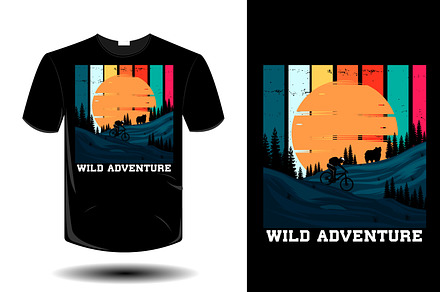 Wild adventure mockup retro vintage
