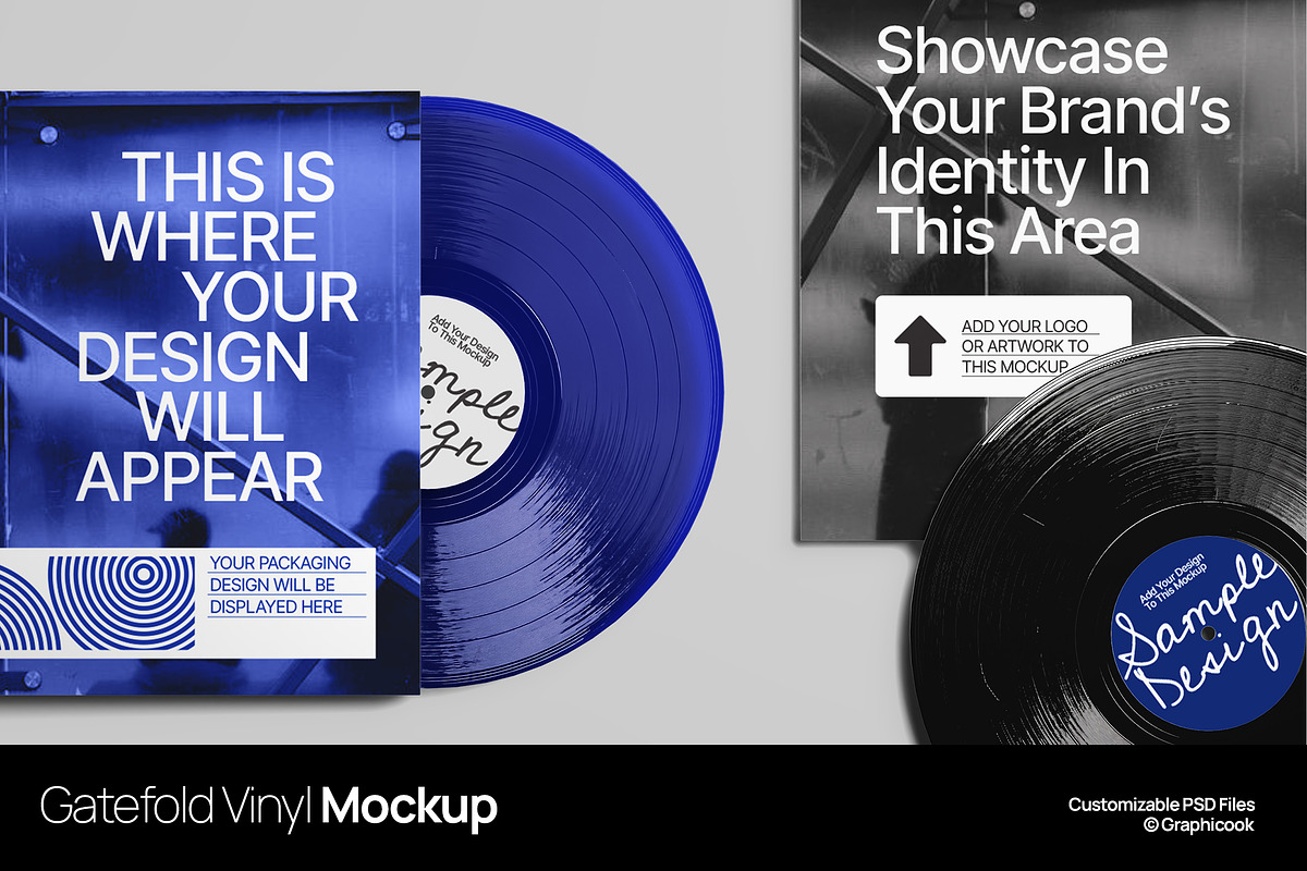 Gatefold Vinyl Mockup, a Product Mockup by graphicook (Photo 1 of 5)