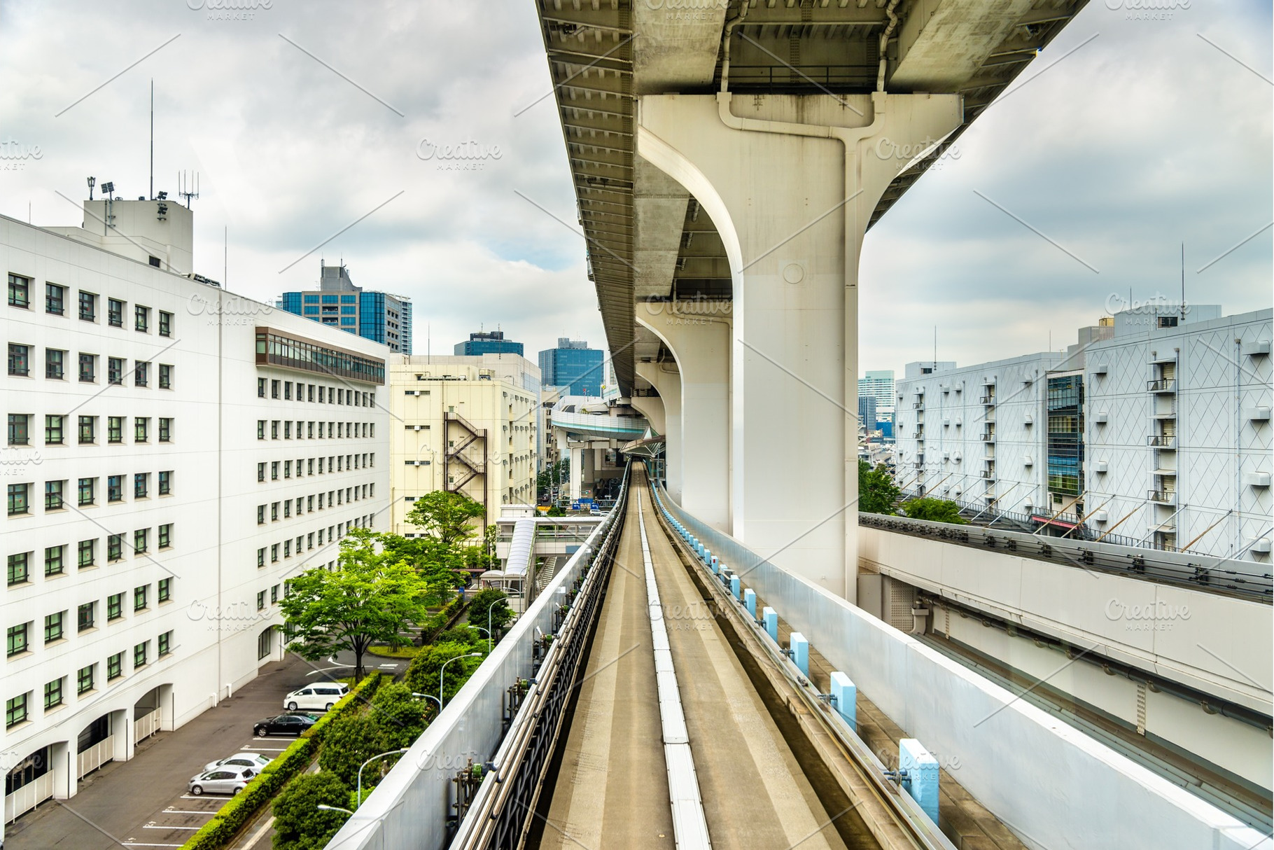 Yurikamome line on the rainbow bridge in tokyo containing japan, tokyo, and, a Transportation Photo by Leonid Andronov