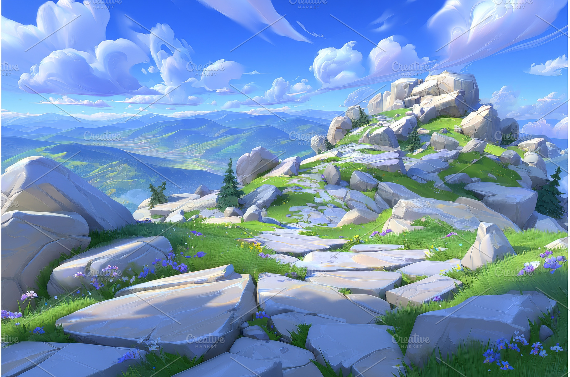 From a mountain peak, one can see a, a Nature Photo by ZinetroN
