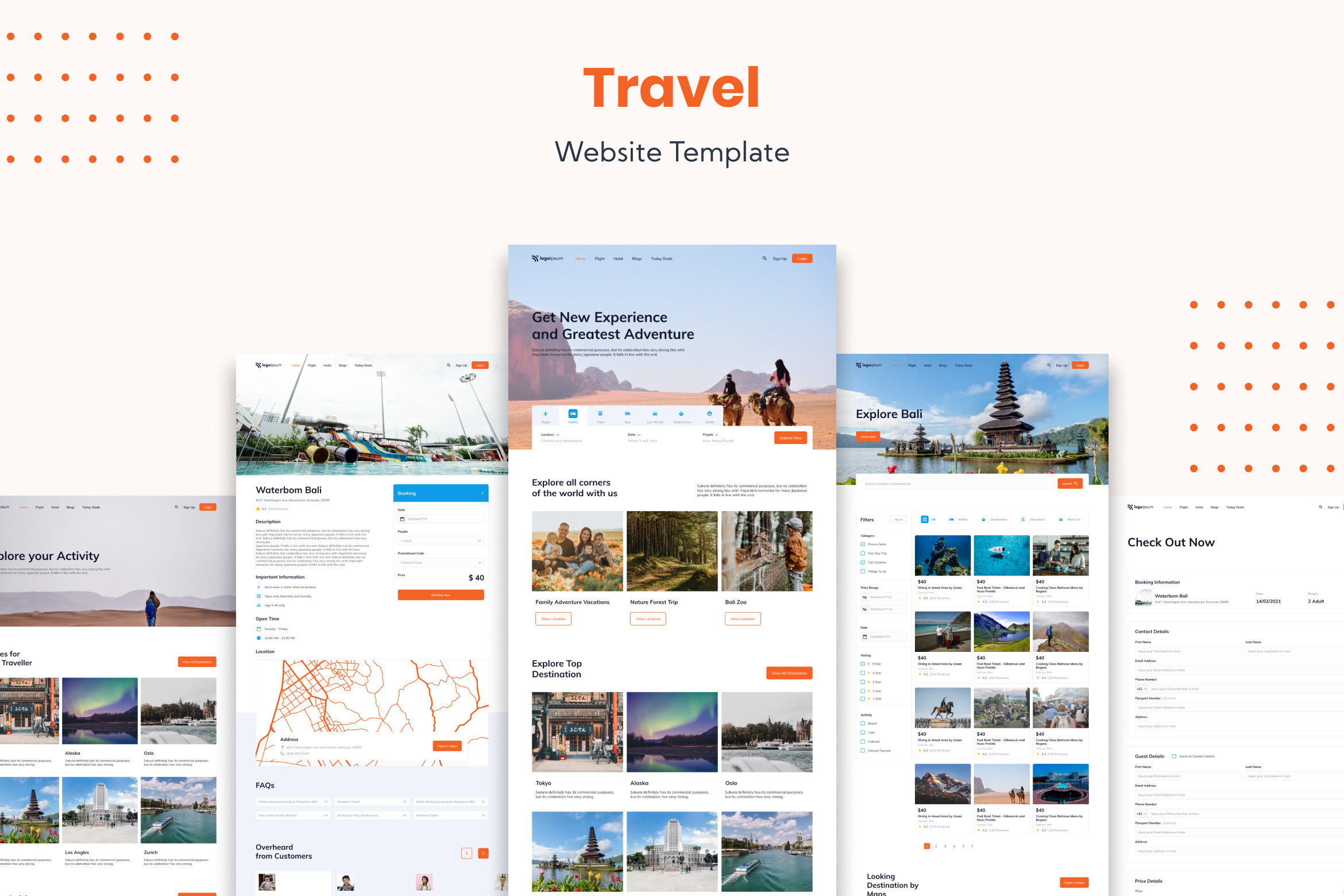 Travel Agency Website Template, an UI Kit Template by Kreativ Space
