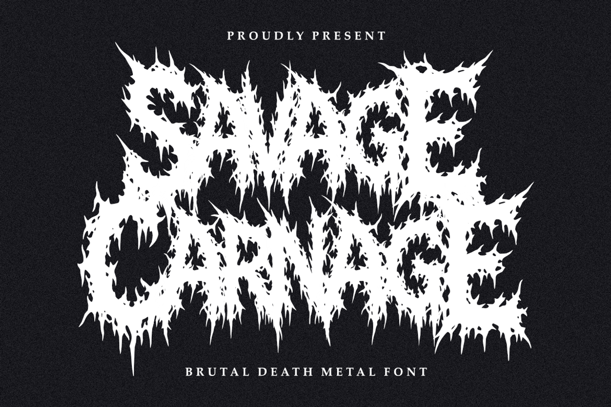 Savage Carnage - Brutal Death Metal, a Blackletter Font by Masyafi Studio (Photo 1 of 9)