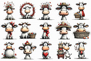 Whimsical Easter Cow Clipart, an Illustration by Libby Wishes (Thumbnail 2 of 6)