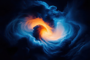 Swirling abstract cloud of blue and, a Photo by Iftikhar Alam