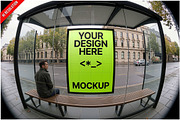 Bus Stop Billboard Fisheye Lens PSD, a Wearable Device Mockup by Bruno's Shop (Thumbnail 1 of 3)