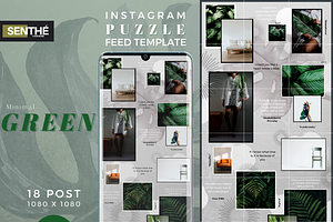 Minimal Green Puzzle Feed Engagement