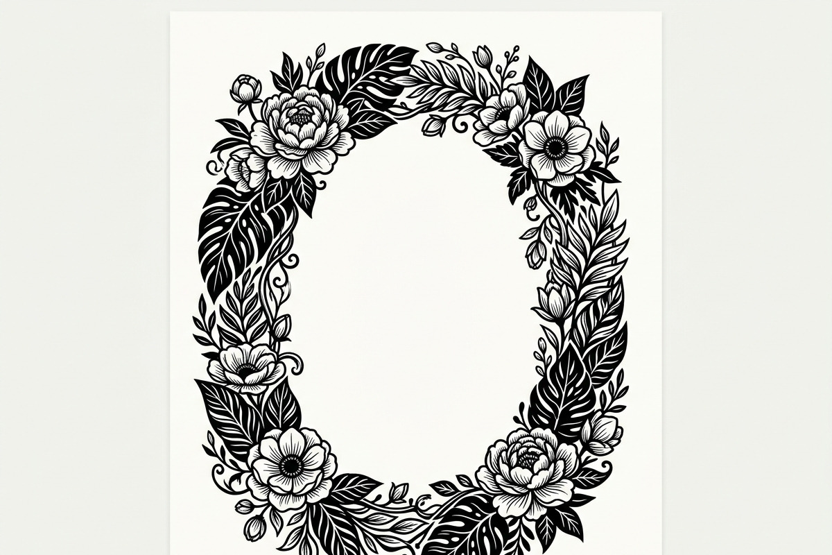 50 Elegant Floral Oval Mirror Frame, a Decorative Illustration by Amazin_art (Photo 33 of 34)