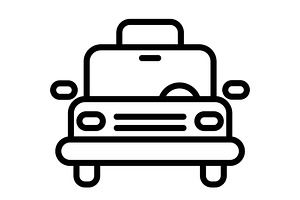 Taxi icon, an Outline Icon by Sumberpangan
