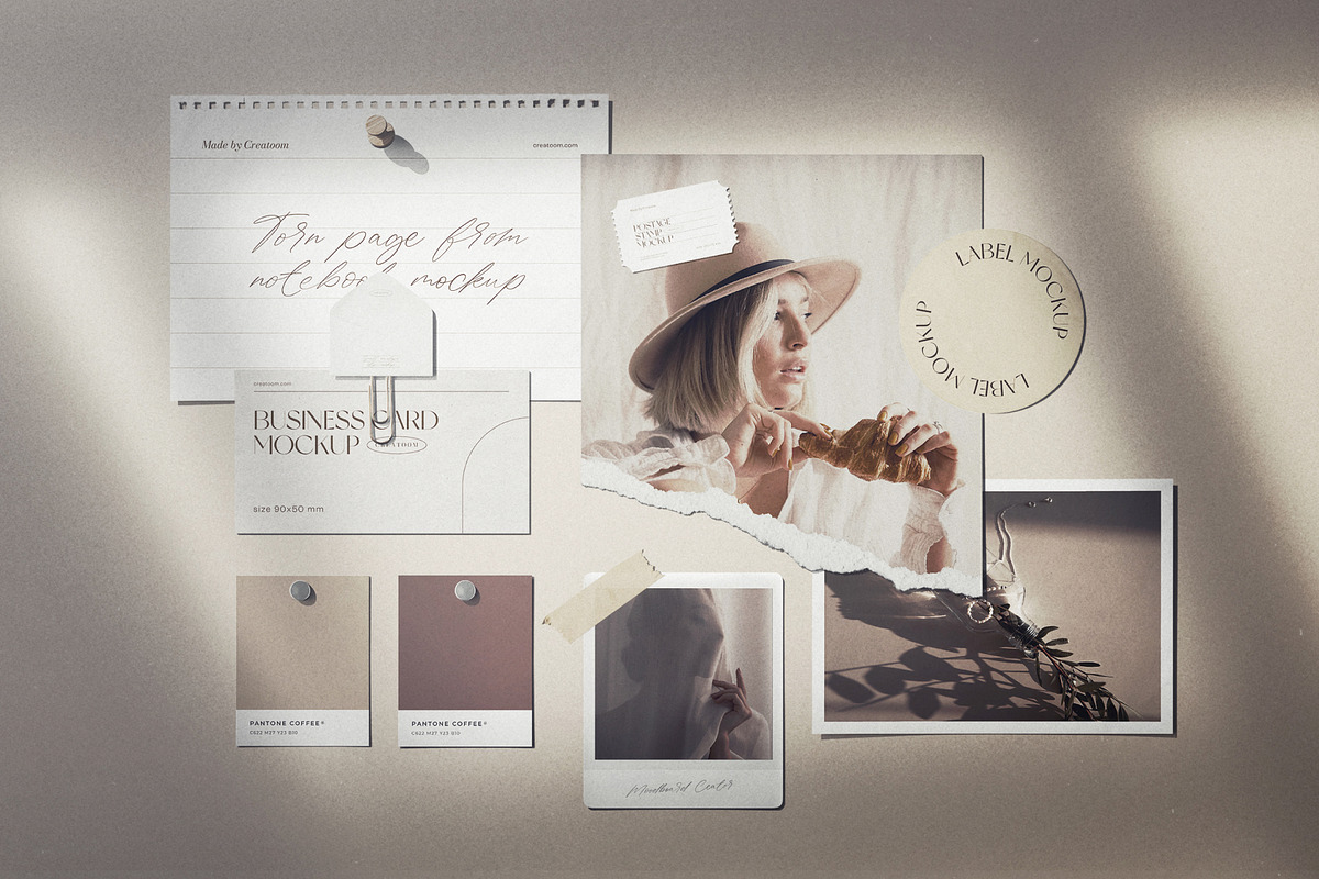 Modern moodboard mockup kit, a Product Mockup by Creatoom (Photo 5 of 23)