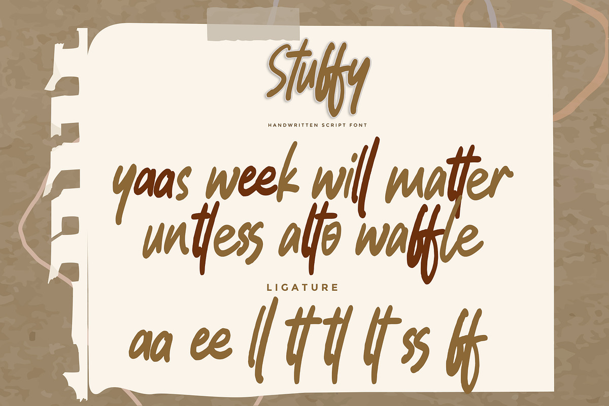 Stuffy - Handwritten Script Font, a Script Font by Gassstype (Photo 7 of 8)