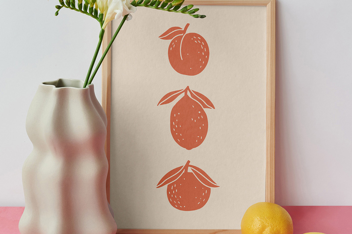 Linocut Fruits Linocut Bundle, an Illustration by ClayStudio (Photo 4 of 8)