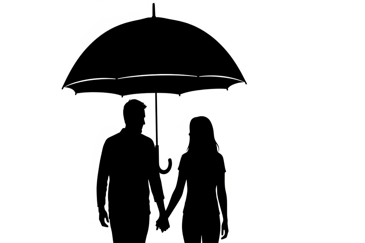 50 Couple Umbrella Silhouette Bundle, an Illustration by Designs_River (Photo 24 of 51)