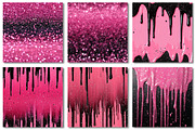Pink Dripping Glitter Digital Paper, a Texture Graphic by Dream Creation (Thumbnail 2 of 6)