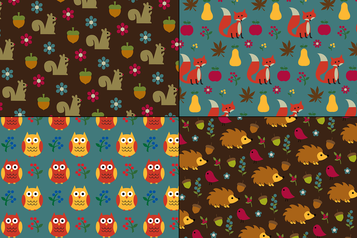 Woodland Animal Patterns preview 3
