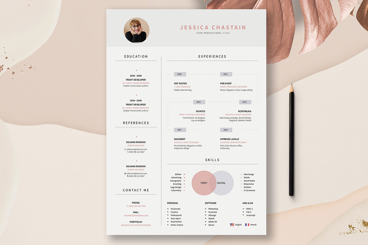 Modern Resume CV Template, a Resume Template by UX-group (Photo 1 of 8)