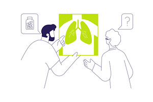 Pneumonia diagnosis abstract concept, a Healthcare Illustration by Visual Generation