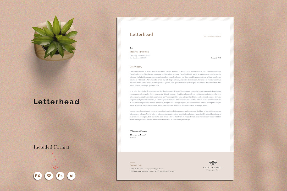 Invoice | Estimate | Letterhead, a Stationery Template by CreativeZoom (Photo 5 of 6)