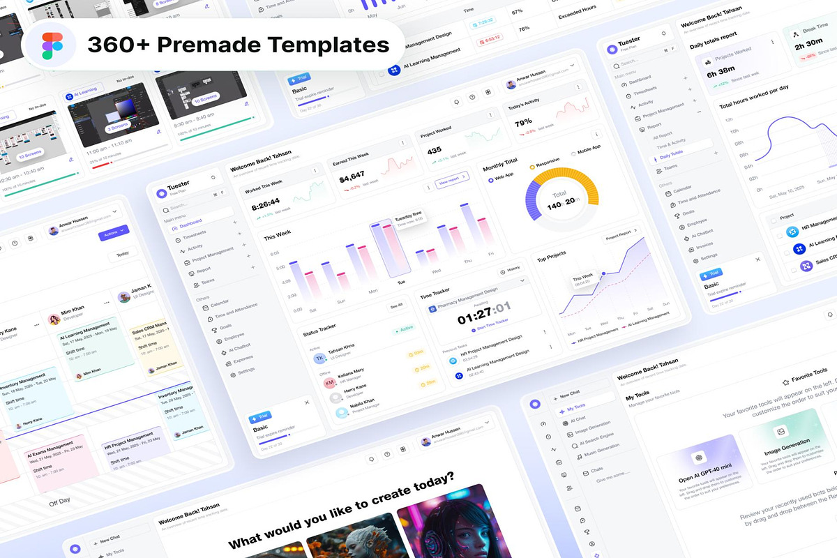 Time Tracking & Productivity Web App, an UI Kit Template by Lumina_ui_ux202 (Photo 4 of 7)