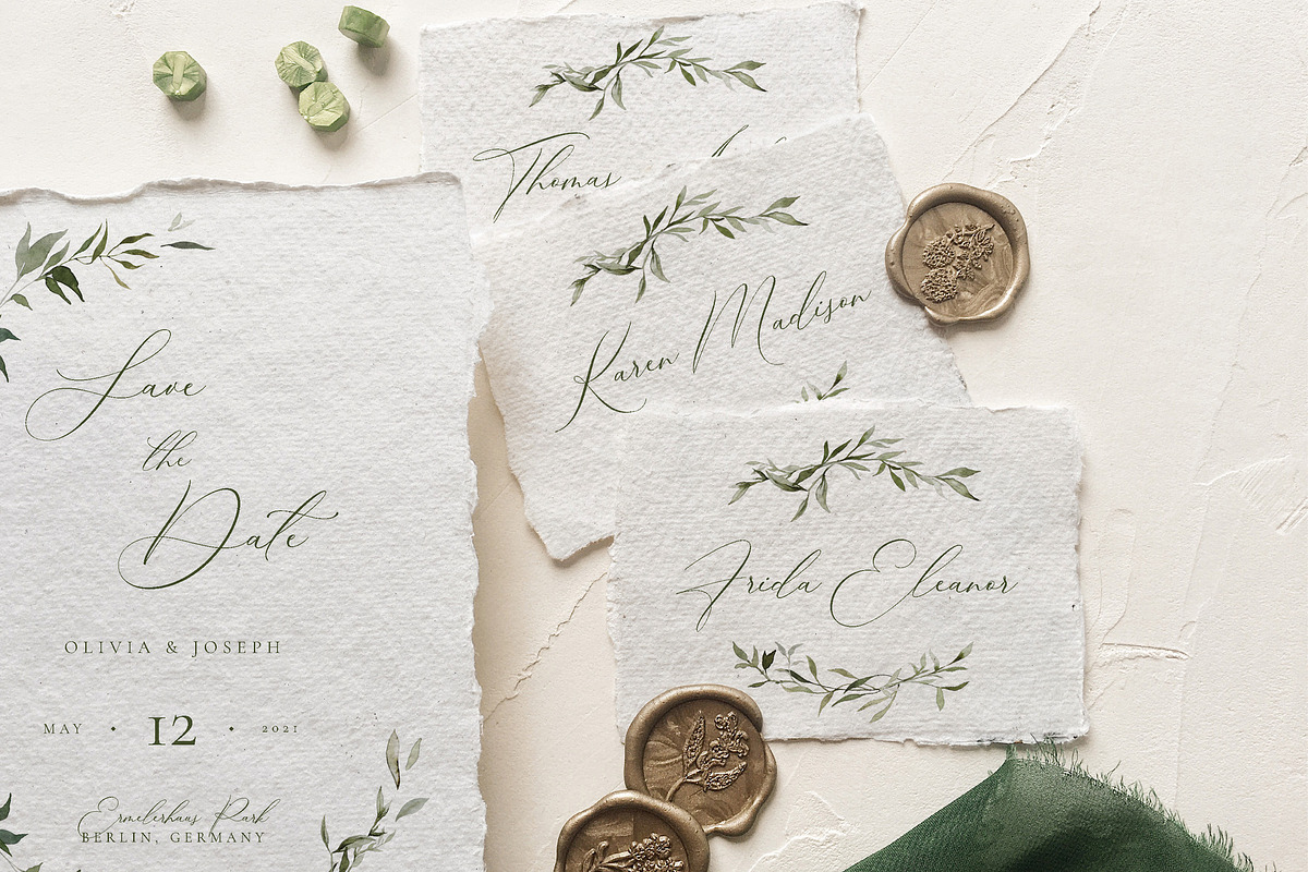 Watercolor Monogram Wedding Suite, an Invitation Template by BlueRobinDesignShop (Photo 7 of 14)