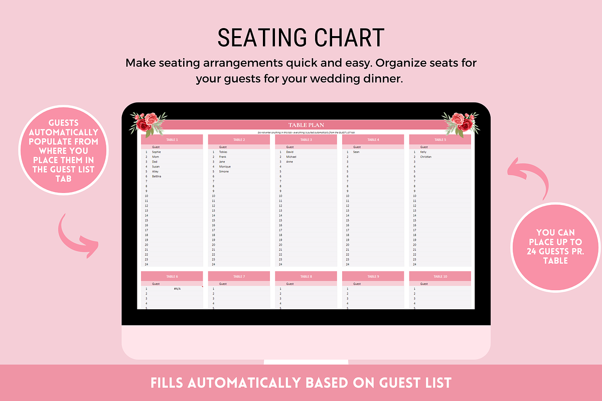 Wedding Planner Spreadsheet, a Templates & Theme by SunshineStudioBoutique (Photo 7 of 10)