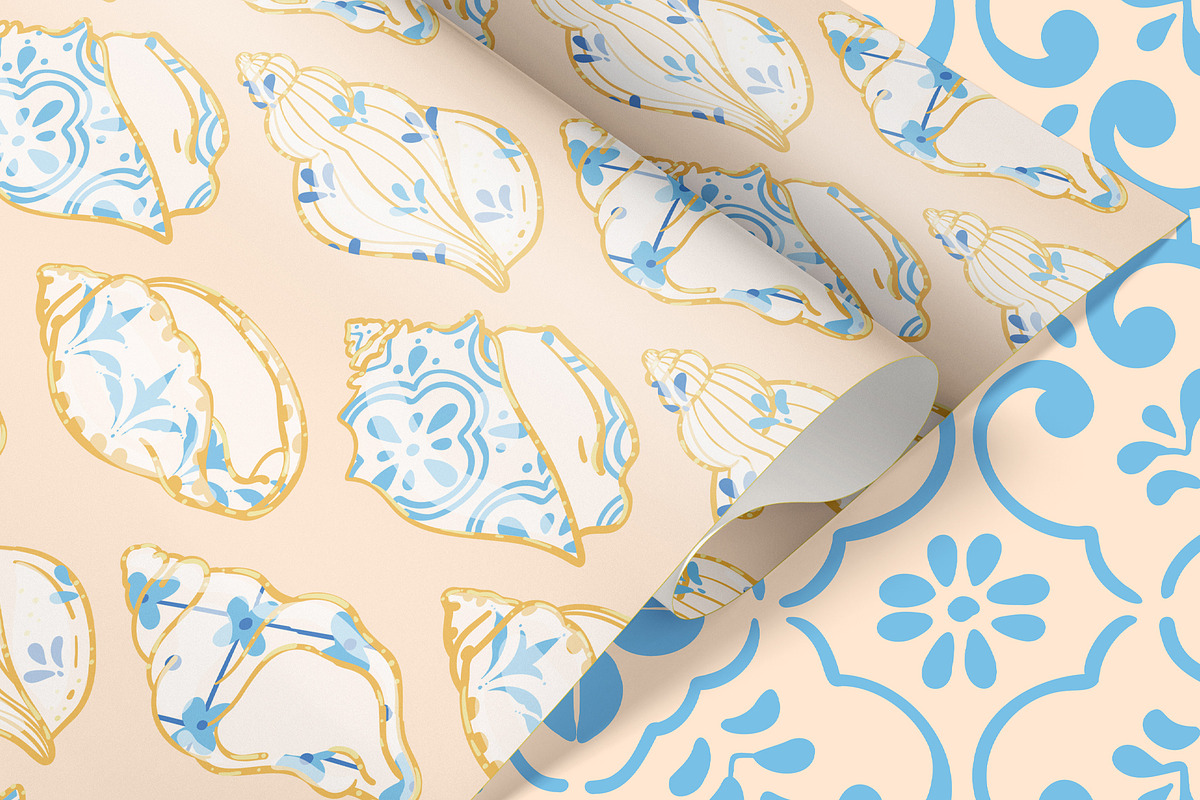 Azulejo Portuguese Shells, a Pattern Graphic by Carpet Tapete Pretzel (Photo 7 of 24)