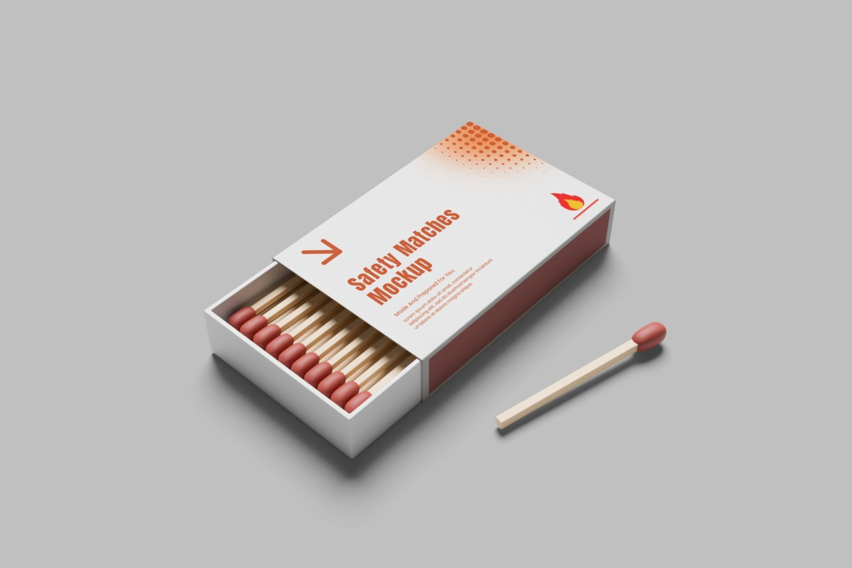 Matches Mockup, a Packaging Mockup by AndikaGraphic (Photo 2 of 6)