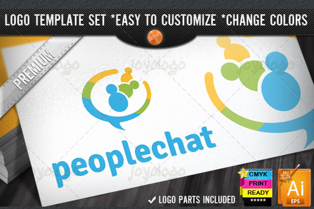 Talking Social Chat People Logo, a Branding & Logo Template by joyologo (Photo 1 of 3)