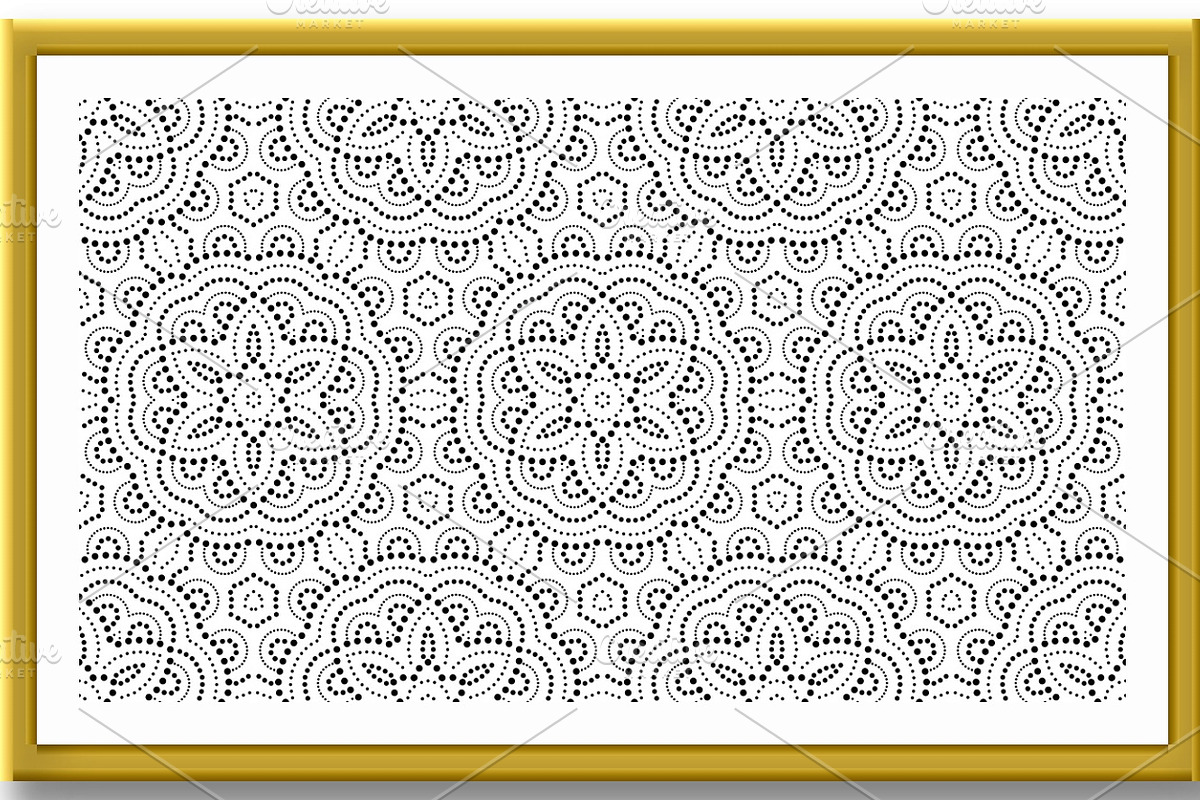 Flower geometric pattern with dots, a Decorative Illustration by RODINA (Photo 2 of 3)