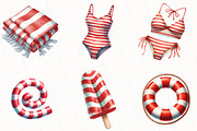Watercolor Swimming Clipart, an Illustration by OK Design (Thumbnail 2 of 5)