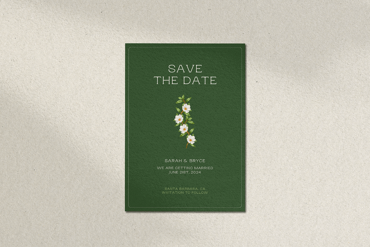 Green Floral Save The Date Template, an Invitation Template by Paraná Studio (Photo 2 of 4)