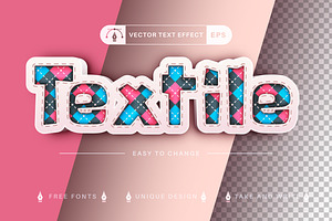 Textile Argyle Editable Text Effect