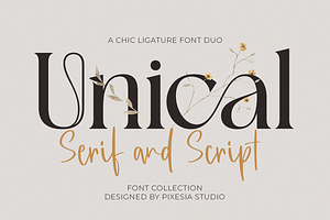 Unical - Modern Luxury Font, a Serif Font by Pixesia Studio