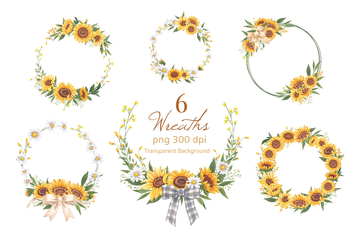 Sunflower Blooming Watercolor, an Object Illustration by CreativeValuation (Photo 4 of 15)