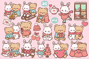 Winter Romance animals clipart, an Animal Illustration by Blumensdiary (Thumbnail 2 of 7)