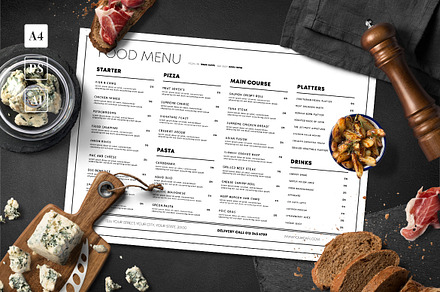 Minimalist Food Menu