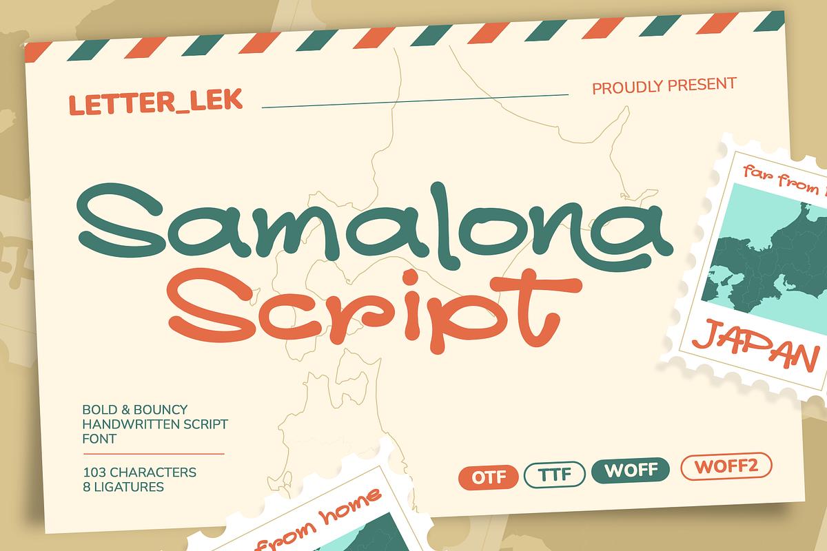 Samalona Handwritten Script Font, a Script Font by Font De Rico (Photo 1 of 7)