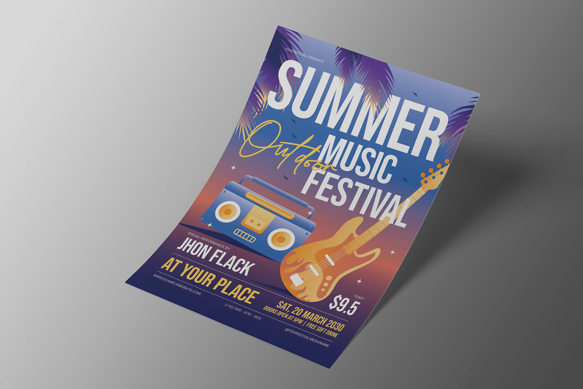 Summer Music Festival Flyer, a Flyer Template by Neermana (Photo 2 of 4)