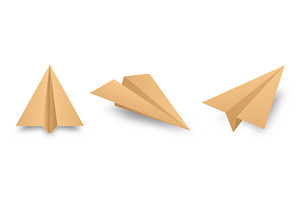Realistic handmade paper planes, a Transportation Illustration by 32pixels